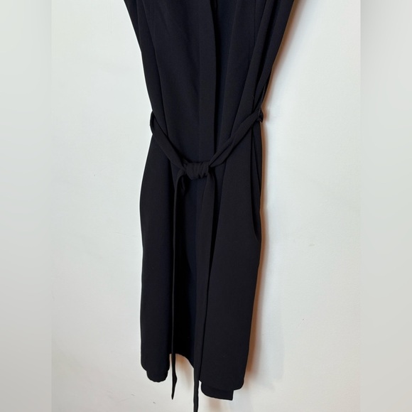 Black Midi Shirt Dress with tie belt EUC - Picture 3 of 11